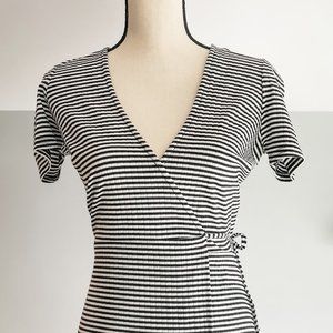 Topshop Striped Mini Wrap Dress